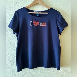 Karen Scott I Love USA Short Sleeve T-Shirt